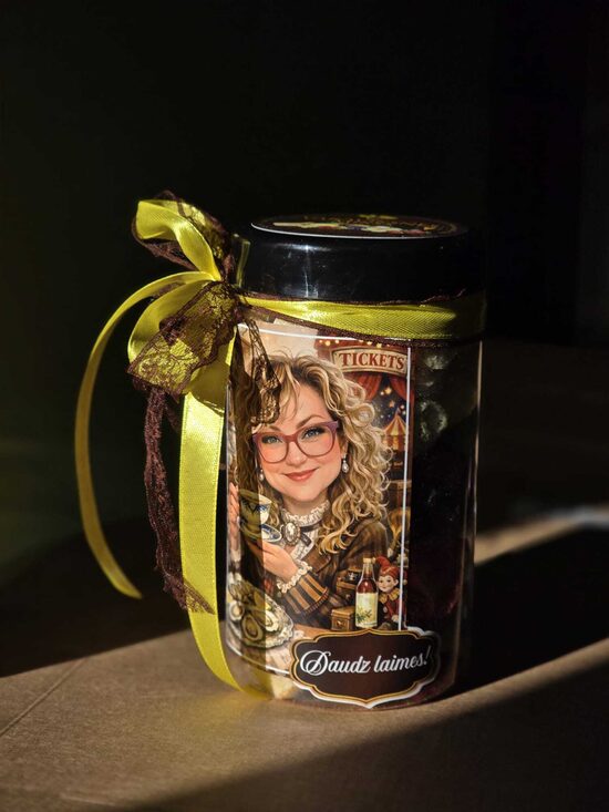 Personalised mix jar with caricature 