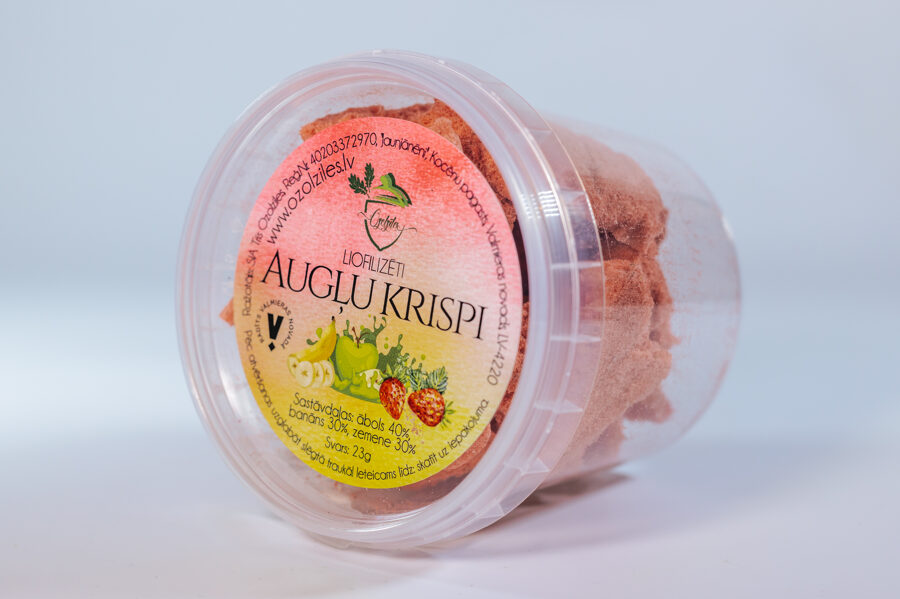 Bezcukura augļu krispi ar zemeni (LV)